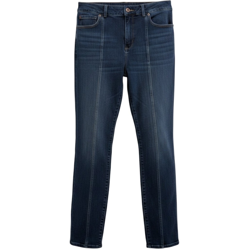 Duluth Trading Co Daily Denim Indigo Front Seam Slim Leg Jeans - 12 Regular
